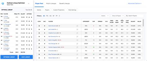 draftkings lineup optimizer nba|DraftKings CFB DFS Lineup Picks: Daily College Fantasy .